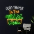 thumbnail image 3 of Handmadetneonsign Good Thymes In The Garden Neon Light, Thymes Garden Led Light, Green Plant Pot, 3 of 5