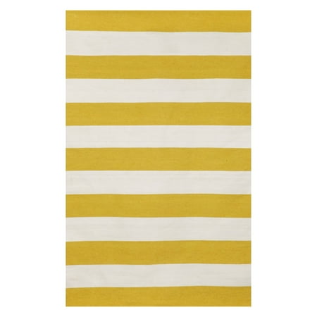 - Liora Manne Sorrento 6302/09 Rugby Stripe Yellow Area Rug 7 Feet 6 Inches X 9 Feet 6 Inches