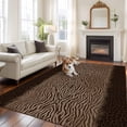 thumbnail image 5 of 6x9 Washable Area Rug, Brown Zebra Stripe Non-Slip Large Rectangle Rug for Living Room Dining Room, Country Vintage Animal Skin Print Indoor Floor Mat for Home Decor, 5 of 9