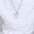 thumbnail image 5 of Cross Necklace for Men, Silver/Black/Gold Jesus Necklace, Religious Jewelry Gifts Faith Gifts for Christians, 5 of 5