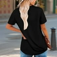 thumbnail image 4 of Women's Casual Basic Crew Neck T Shirt Summer Fashion Top With Ruffle Detail For Daily Wear Vacation Outfit Athletic Short Sleeve Tops for Women Womens Medium Shirts Workout Shirts Loose Set Shirt, 4 of 6