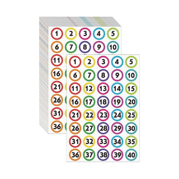 50 Pegatinas Numeradas Autoadhesivas E Impermeables Del 1 Al 40 para Organizar Suministros, Cajas, Y Otros Artículos en Interiores.