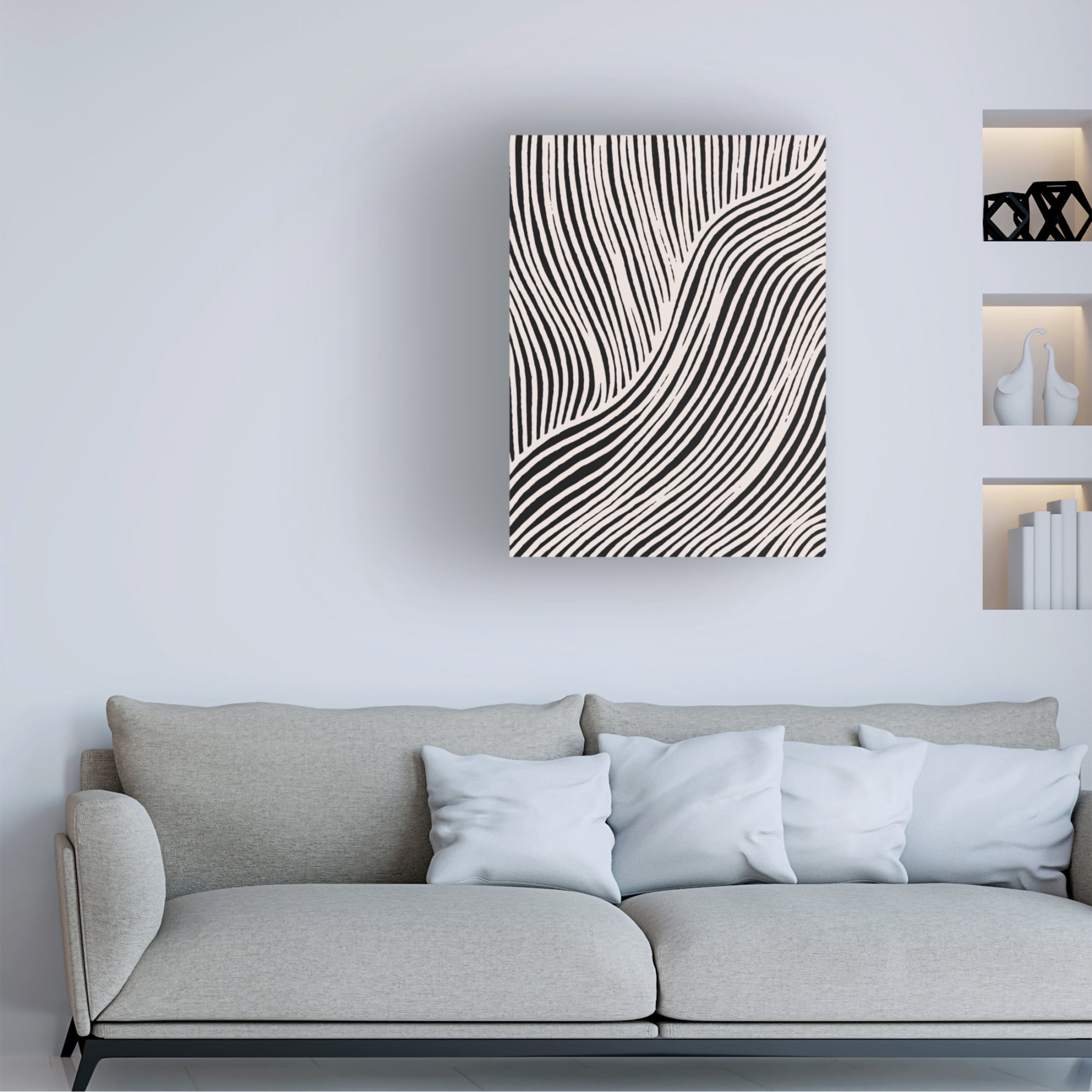 Canvas Wall Art - Treechild 'Beige Wave Pattern' Wall Art for Living Room, Bedroom, or Office D?cor by Trademark Fine Art - 18 x 24 Inches