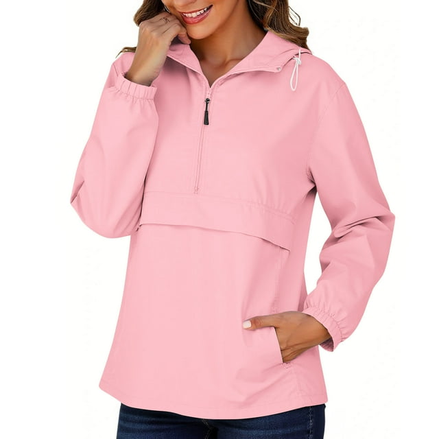 Gpaecead Manteaux de Randonnée pour Femmes Manteau de Pluie Uni Manteaux d'Extérieur Imperméable à Capuche Coupe-Vent Coupe-Vent d'Extérieur