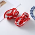 thumbnail image 4 of RUINIXCW Newborn Baby Girl Shoes 0 4 9 12 Months Infant Shoes Baby Walking Shoes Baby Dress Shoes with Bownot Flower Print Non-Slip Soft Sole Crib Shoes, 4 of 8