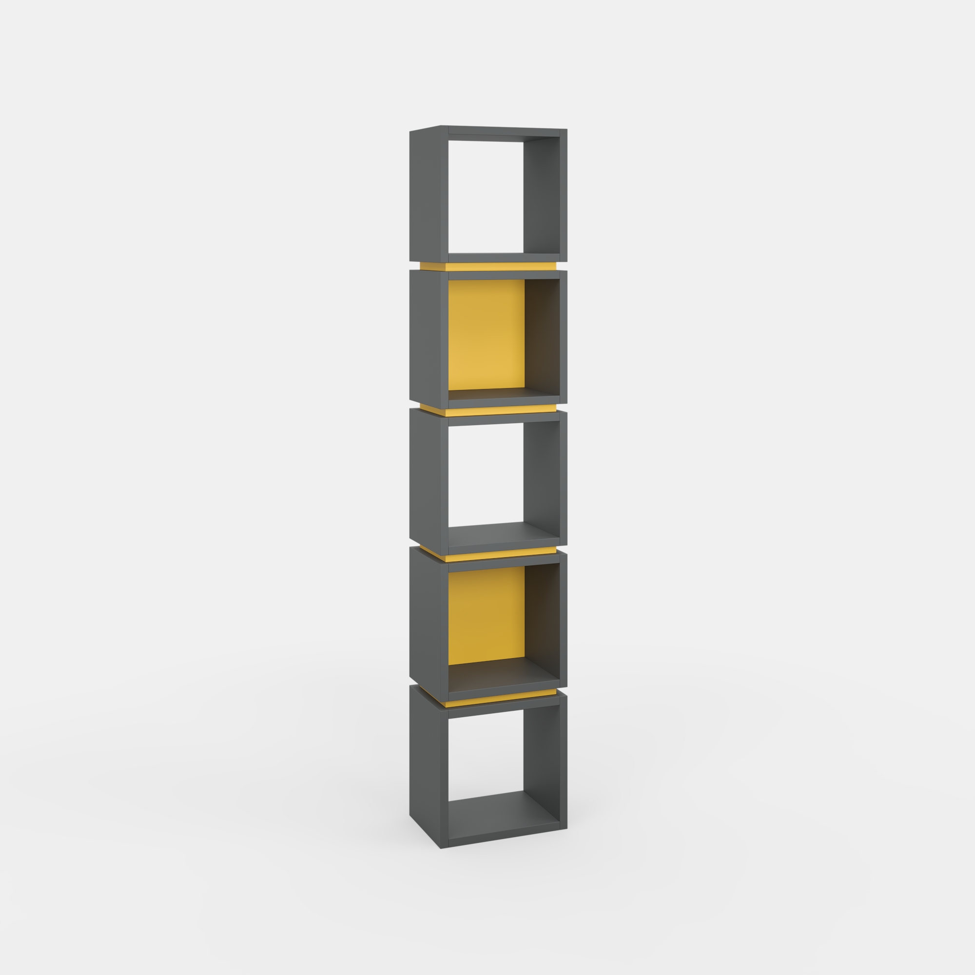 Ada Home Decor Furniture Multiple Tier Open Shelf Anthracite Mustard Braeside Modern Bookcase