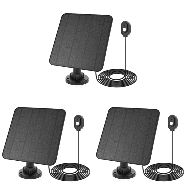 Paneles de carga solares de 5 V Soporte de pared ajustable para Arlo Pro 5S/4/3 (negro 6W)