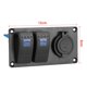 thumbnail image 1 of 2 Gang 12-24V Blue LED Rocker Switch Panel with 3.1A Dual USB Port for Car RV Marine Boat, 1 of 4