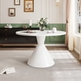 thumbnail image 2 of Boyel Living Round Dining Table, Modern Round Coffee Table MDF Tabletop with Metal Base, Kitchen Table for 4-6 Person for Kitchen Living Room, White, 2 of 5