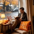 thumbnail image 5 of PiGOGI Orange Thanksgiving Pillow Covers Fall Throw Pillow Cases Orange Cushion Covers Soft Home Decor for Sofa Bedroom Polyester, 5 of 7
