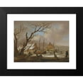 thumbnail image 2 of Jan Van Os 18x15 Black Modern Framed Museum Art Print Titled - A Winter Landscape, 2 of 5