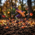thumbnail image 5 of Halloween Witch Bicycle Yard Stake, Metal Witch Riding Bike Garden Decor, Non-Rotating Fixed Wheel Outdoor Decoration for Lawn Porch Patio Fall, 5 of 5