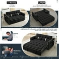 thumbnail image 6 of Dinosisco Small Place Pull Out Folding Loveseat Sleeper Couch, 2 Seater Convertible Futon Sofa Bed, Adjustable Backrest, Velvet Couch, Black, 6 of 7