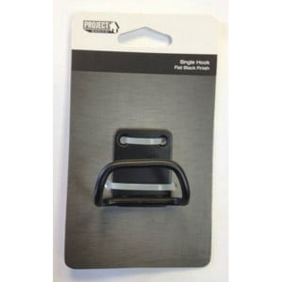 Project Basics 138655 Flat Black Contemporary Single Prong Coat, Hat, Robe Hook