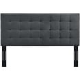 thumbnail image 3 of Paisley Tufted Full / Queen Upholstered Performance Velvet Headboard - Gray, 3 of 4