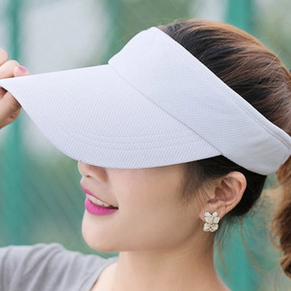 Women Men Visor Cap Casual Outdoor Wide Brim Caps Tennis Golf Hat Solid Color