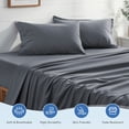 thumbnail image 2 of Bedding Queen Size 4 Pieces Sheet Set, Includes 1 Fitted Sheet, 1 Flat Sheet and 2 Pillowcases, Soft and Breathable Cooling Bed Sheet Set with Deep Pocket, Grey, 2 of 8