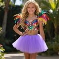 thumbnail image 2 of KHONTS Girls 4 Layer Short Ballet Tulle Tutu Skirt Dance Layer Skirt Party Dress Up,Size 3-11 Years Purple 120, 2 of 5