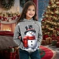 thumbnail image 2 of Bainana Christmas Boys Sweatshirt Child Snowman Print Long Sleeve Hooded Tops Loose Casual Autumn Winter Kids Pullover Hoodies Grey Size 12-18 Months, 2 of 4