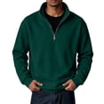 thumbnail image 2 of Stand Collar Quarter Zip Sweatshirt for Men Classic Fleece Pullover Solid Color Long Sleeve Top Casual Athletic Clothing, 2 of 6