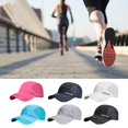 thumbnail image 4 of Sombrero de malla gorra de béisbol ajustable hip hop plana moda correr visera gorra de malla, adulto, azul agua Feliz Sencillez, 4 of 5