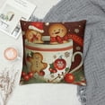 thumbnail image 2 of PHYHOO Merry Christmas House Decorative Throw Pillow Cover, Xmas Red Polka Dot Coffee Welcome Home Decorations, Winter Happy Cushion Case Decor for Sofa Couch White, 2 of 5