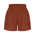 thumbnail image 6 of Women's Casual Shorts Loose Comfy Elastic Waist Shorts Summer Pull On Short with Pockets Shorts Summer Elastic Waist Shorts Casual Solid Color Shorts Ladies Comfy Lightweight Shorts with Pockets, 6 of 7