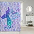 thumbnail image 2 of Mermaid Tail Shower Curtain Glitter Fish Scales Waterproof Bath Curtain Kids Girls Cute Purple Rainbow Gradient Sequins Girly Kawaii Mermaid Princess Kids Bathroom Decor 72\u201dWx84\u201dL, 2 of 6