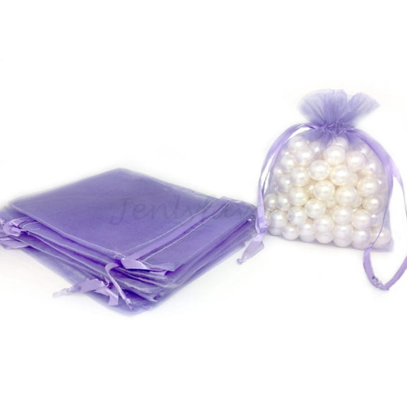 5" X 6-1/2" Lavender Drawstring Sheer Organza Bags (24 Pieces)