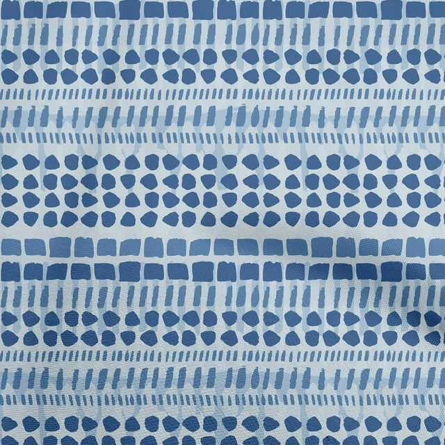 oneOone Polyester Spandex Blue Fabric Dot Craft Projects Decor Fabric Printed By The Yard 56 Inch Wide