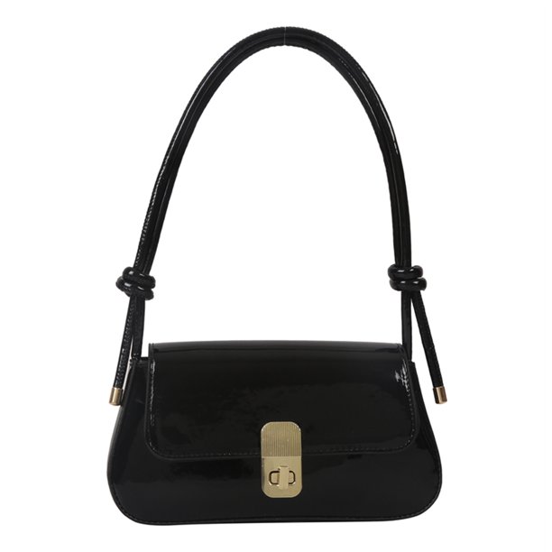 Bolso de hombro para mujer Bolsos Moda Brillante PU Sólido Bolso de compras para mujer (Negro) Ehuebsd Para Estrenar