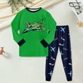 thumbnail image 2 of Zshosam Toddler Pajamas Pajama Sets Long Sleeve Pattern Print Design Soft Comfy Sleepwear 2 Piece PJS Size 7T 8T,(Green 7-8 Years), 2 of 6