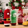 thumbnail image 3 of ZHaobin 1Pcs Christmas Wine Bottle Covers Cartoon Santa Snowman Knitted Red Wine Bottle Bags New Year Party Xmas Dinner Table Decoration (Belt), 3 of 7