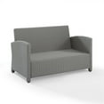 thumbnail image 3 of Afuera Living Traditional Wicker Outdoor Loveseat in White/Gray, 3 of 10