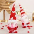 thumbnail image 6 of AZXY Stuffed Animals Valentines Day Decorations,Valentine Tabletop Decor,Valentines Day Gifts Under $10,Knitted Red Gnome Plush with Lights Valentine Tabletop Decor, 6 of 7