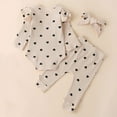 thumbnail image 6 of Caqnni Baby Girls Clothes Baby Girls Outfit Long Sleeve Ruffle Romper Floral Pants Headband Sets 0-18 Months for Girls 6 9 12 18 24 Monthsï¼Beigeï¼9-12 Months, 6 of 6