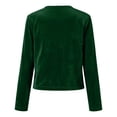 thumbnail image 5 of Yyeselk Women's Long Sleeve Velvet Shrug Cardigans Cocktail Party Open Front Elegant Cropped Bolero Cardigan Top Green XXXL, 5 of 7