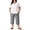 LD Snow Pink, variant on Plus Size Pajama Sets for Women Short Sleeve V Neck Sleep Top with Leopard Print Capri Pants and Pockets 1X-5X
