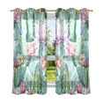 thumbnail image 2 of Cactus Watercolor Print Blackout Curtains Thermal Insulation 63 inch Grommet for Bedroom Living Room Bathroom Kitchen Windows 2 Pack, 2 of 6