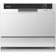 Farberware Professional FCD06ABBWHA Compact Portable Countertop Dishwasher with 6 Place Settings and Silverware Basket, LED Display, Energy Star, White