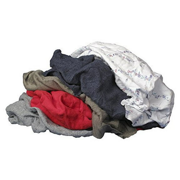 Cotton/Polyester Cloth Rags, 50 lb Box, Sizes Vary, Assorted Colors