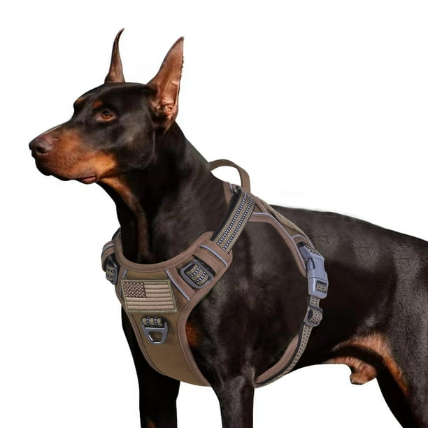 Arnés táctico BUMBIN para perros grandes sin tirones, famoso arnés de TIK TOK, sin tirones para cachorros, arnés reflectante inteligente para caminar y entrenar para mascotas, arnés de chaleco ajustab