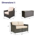 thumbnail image 2 of Krikacy 5-PCS Outdoor Wicker Modular Sofa Chair Set w/Cabinet Coffee table, All-Weather HDPE, Beige, 2 of 7
