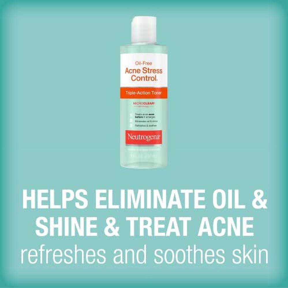 Acne-Fighting Stress Control Triple-Action Toner, Soothing And Refreshing Toner With Salicylic Acid Acne Medicine, Green Tea, And Cucumber Extract, 8 Fl. Oz ( Pack Of 4)
