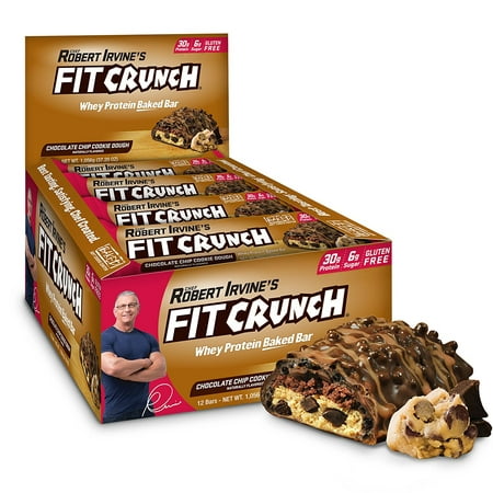 FITCRUNCH Protein Bars | World’s Only 6-Layer Baked Bar | Chocolate Chip Cookie
