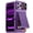 Purple, variant on Rugged Wallet Phone Case for Apple iPhone 17 Pro Max, Shockproof Cover with Camera Slider & Credit Card Holder RFID Blocking Stand Case for Women Men, Orange