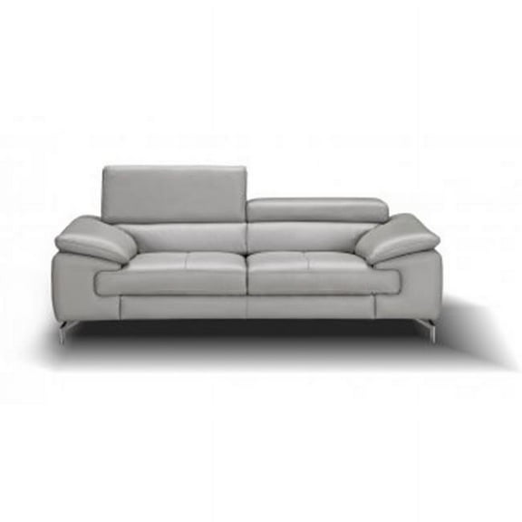 J & M Furniture 18758-S 36.2 x 42 x 77 in. Liam Premium Leather Sofa - Grey