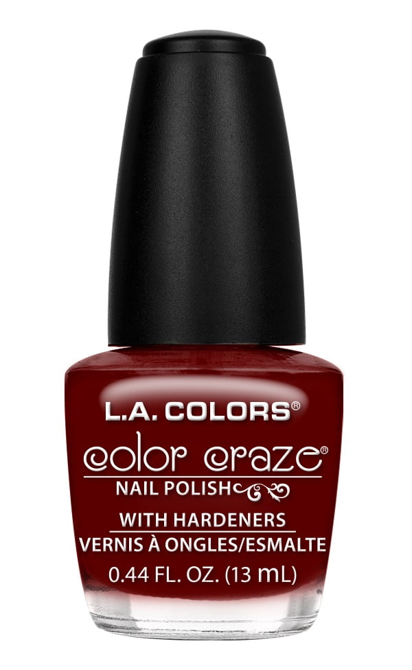 L.A. Colors Color Craze Nail Polish with Hardeners, Hot Blooded, 0.44
