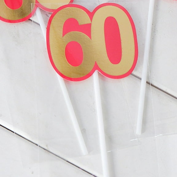 Worgeous 20pcs 60 Years Toppers for 60th Birthday Cake Decorating and Cake Picks