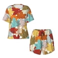 thumbnail image 4 of Naloa Fall Maple Leaves Women's Short-Sleeved Pajama Set, Loungewear, Summer pajamas, Breathable Cozy - XX-Large, 4 of 9